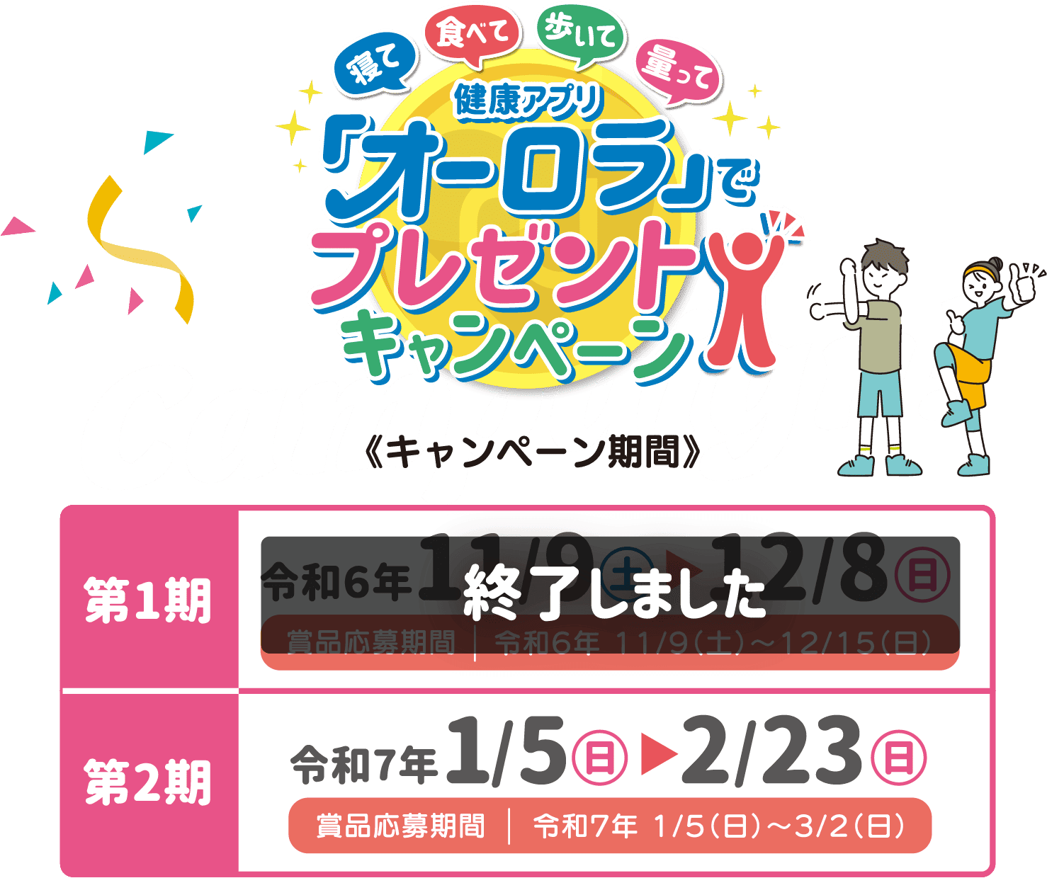 ｢オーロラ｣でコインゲット プレゼントキャンペーン キャンペーン期間2/10 - 3/10 商品応募期間:令和6年2月10日（土）〜3月17日（日）